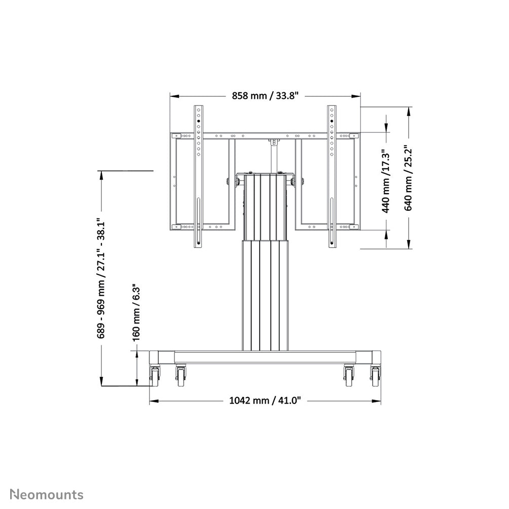 Motorised Mobile Floor Stand (90o tilt)- VESA 200x200 up to 800x600