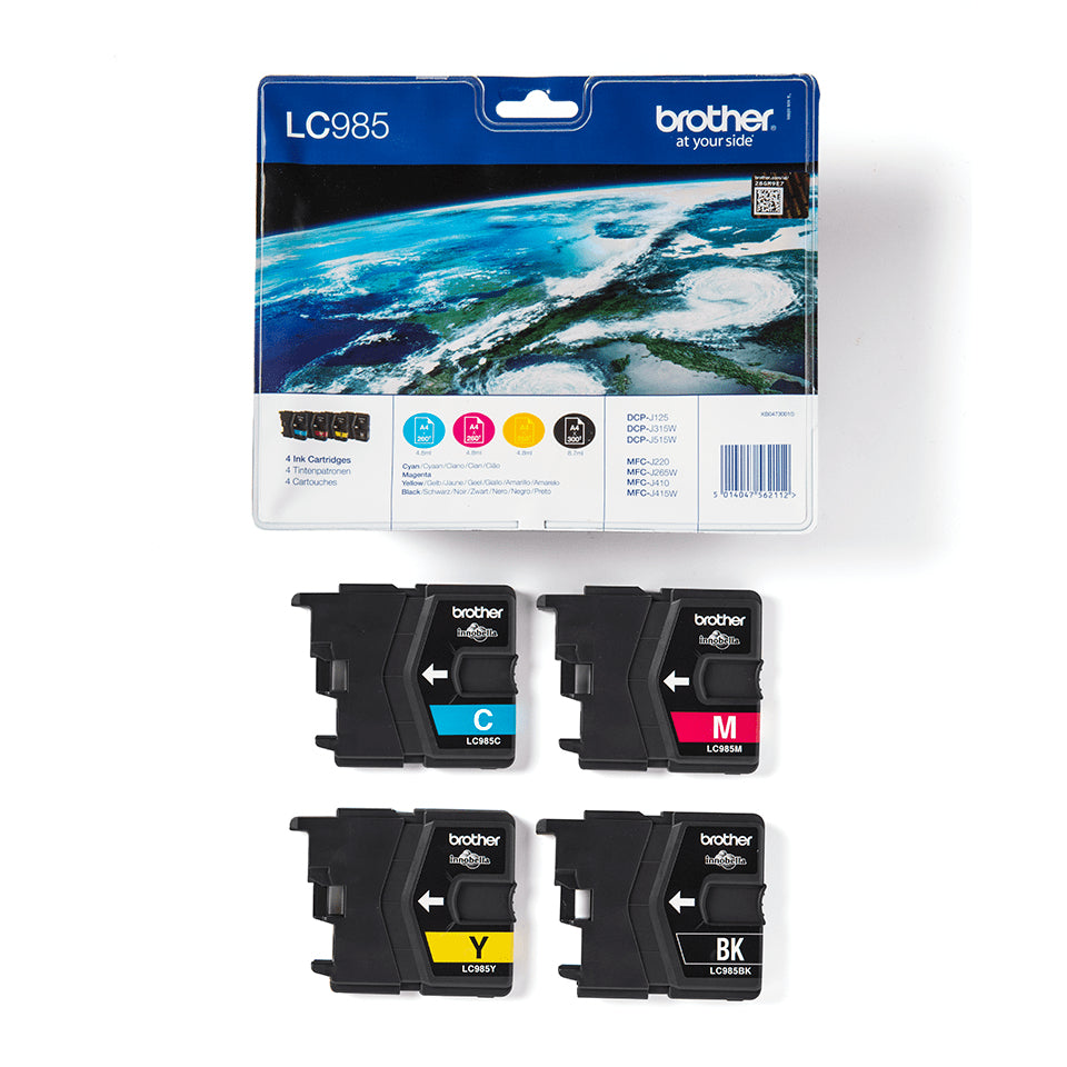 Brother LC985VALBP inktcartridge pakket cyaan / magenta / geel / zwart