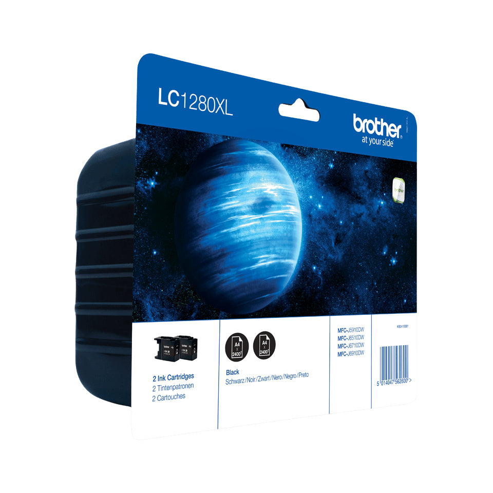 BROTHER LC-1280 inktcartridge zwart extra high capacity 2x 2.400 pagina s 2-pack