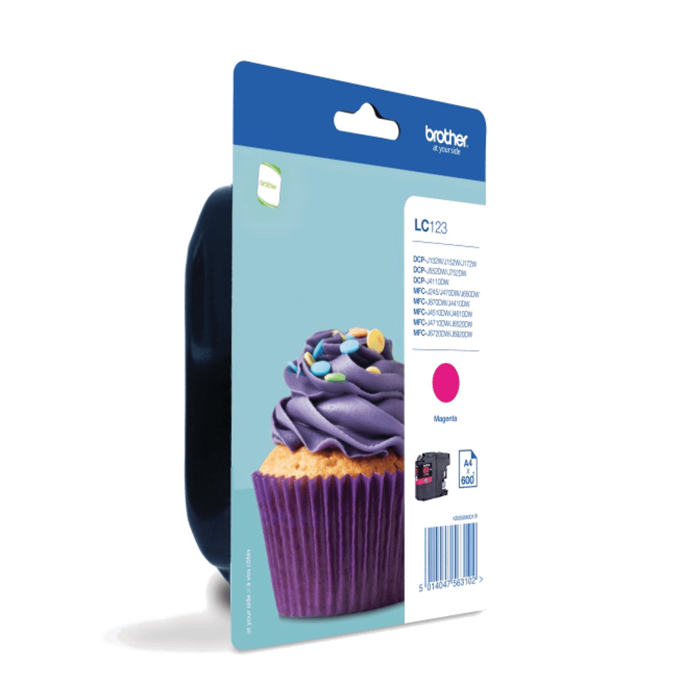 BROTHER LC-123 inktcartridge magenta high capacity 600 pagina s 1-pack blister zonder alarm