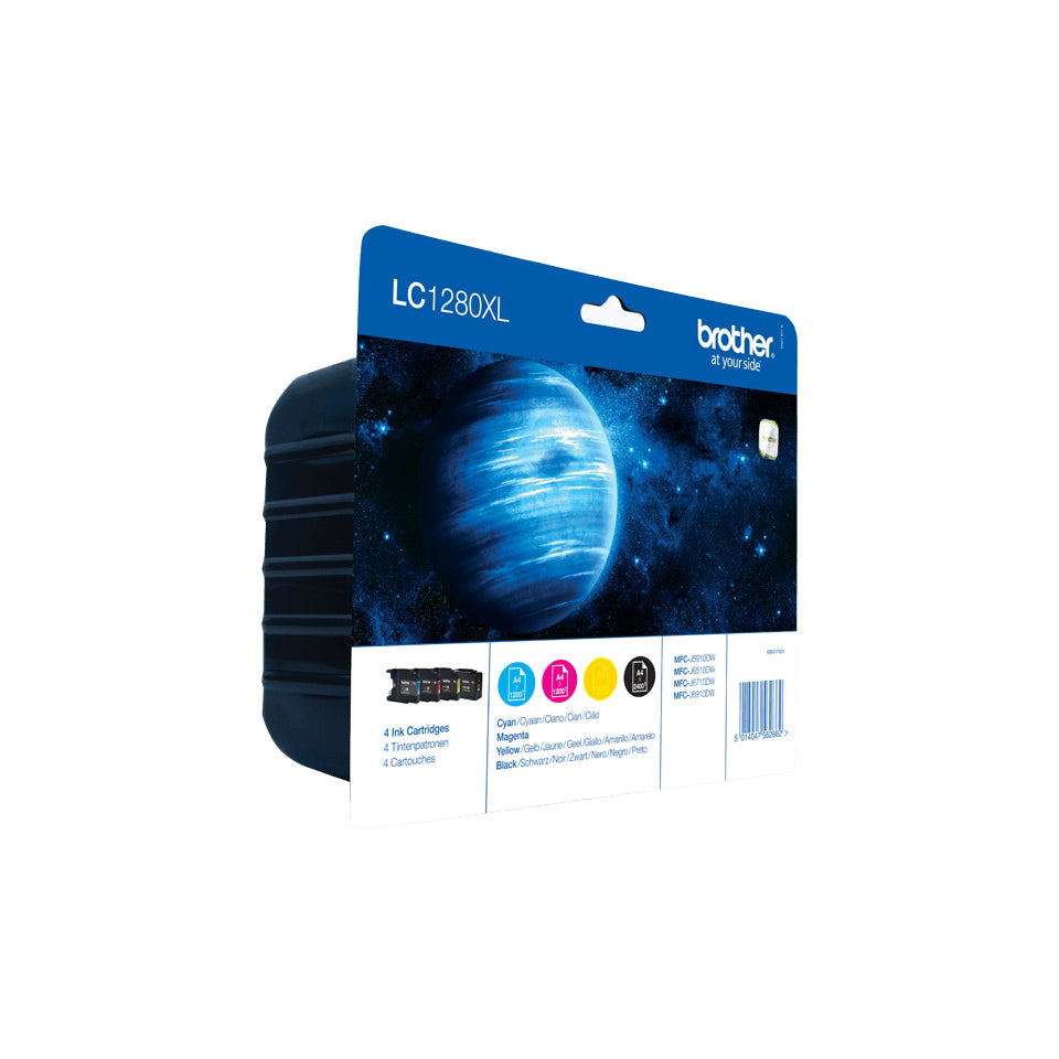 Brother LC1280XLVALBP hoge opbrengst inktcartridge pakket cyaan /magenta / geel / zwart