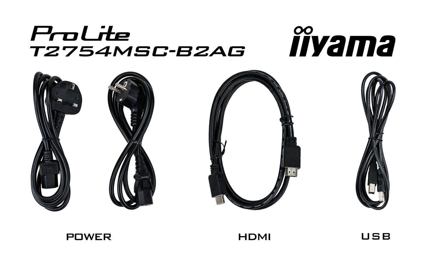 IIYAMA 27inch InCell PCAP 10P Touch Anti Glare 25perc Haze 1920x1080 IPS-panel Slim Bezel Speakers VGA HDMI Double Hinge stand