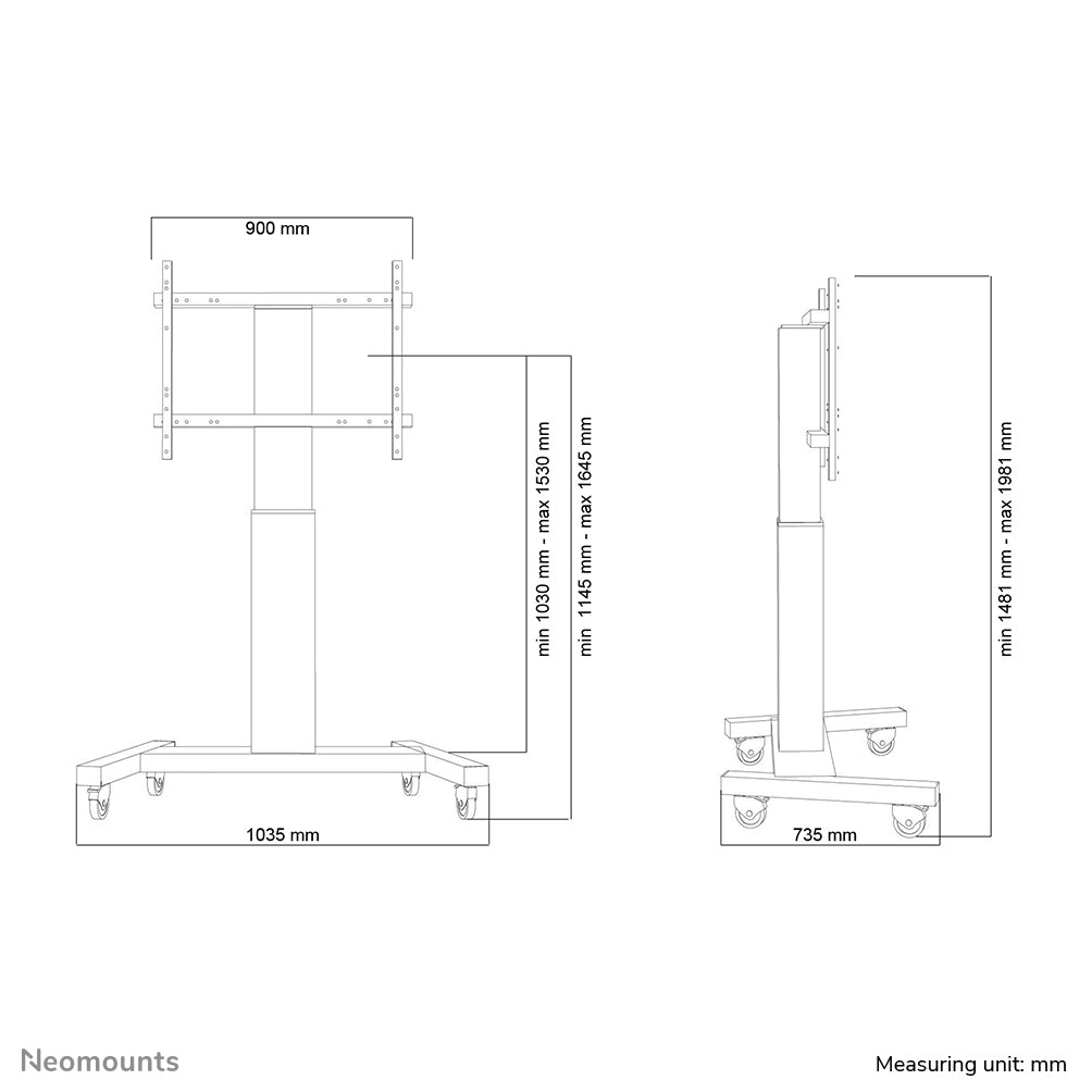 Motorised Mobile Floor Stand - VESA 200x200 up to 800x600