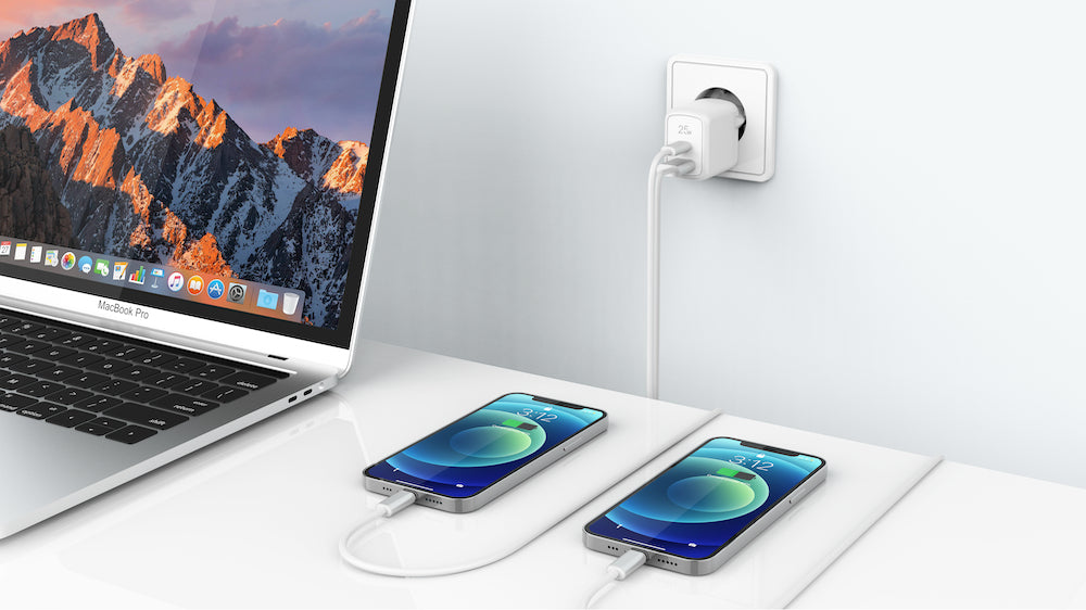 BeHello Charger USB-C GAN 25W USB-A Whte