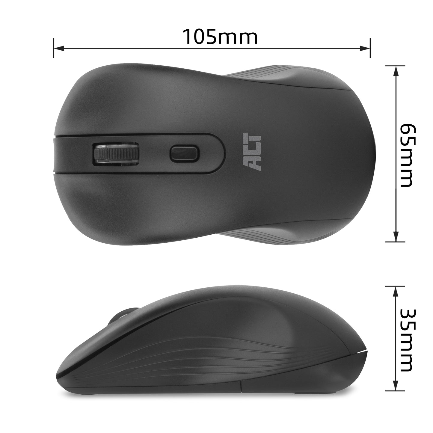 ACT Draadloze muis, USB nano ontvanger, 1000 dpi, zwart