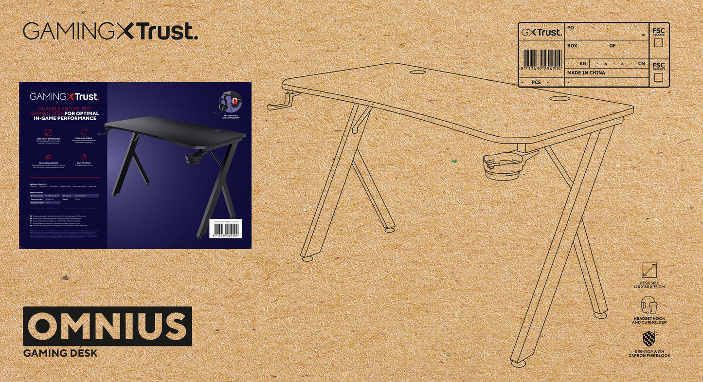 TRUST GXT710 LUMINUS PRO RGB GAMING DESK
