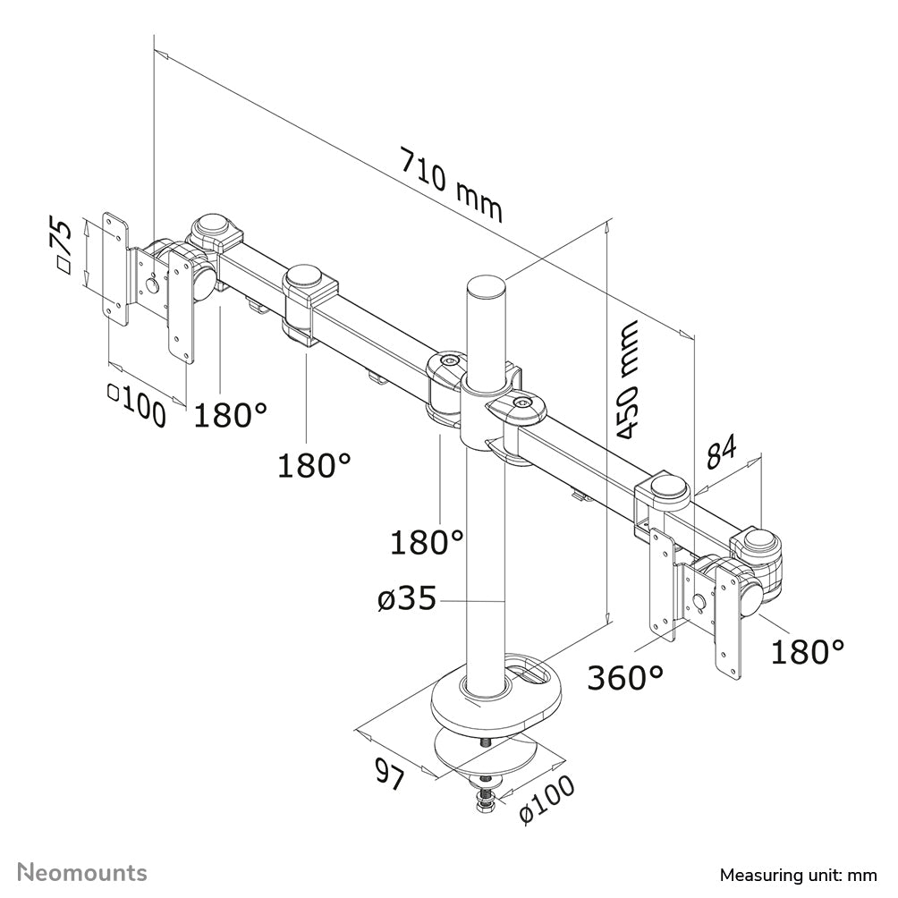Flat Screen Desk Mount (grommet)