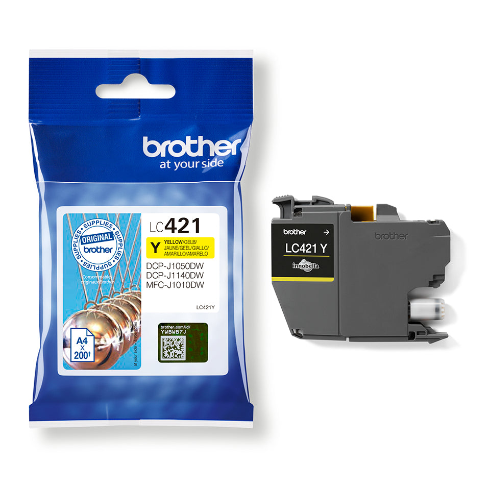 BROTHER 200-page standard capacity Yellow ink cartridge for DCP-J1050DW MFC-J1010DW and DCP-J1140DW