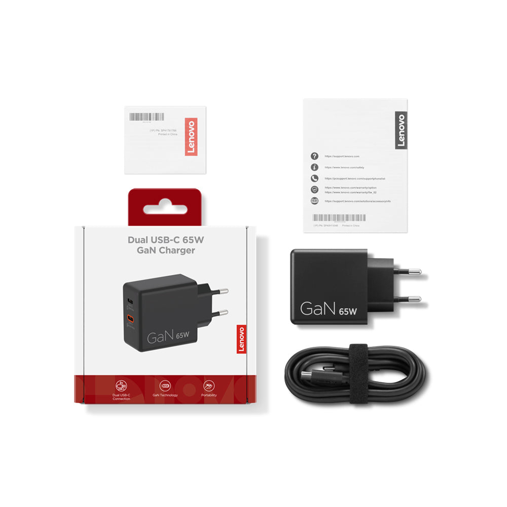 LENOVO Dual USB-C 65W GaN Charger