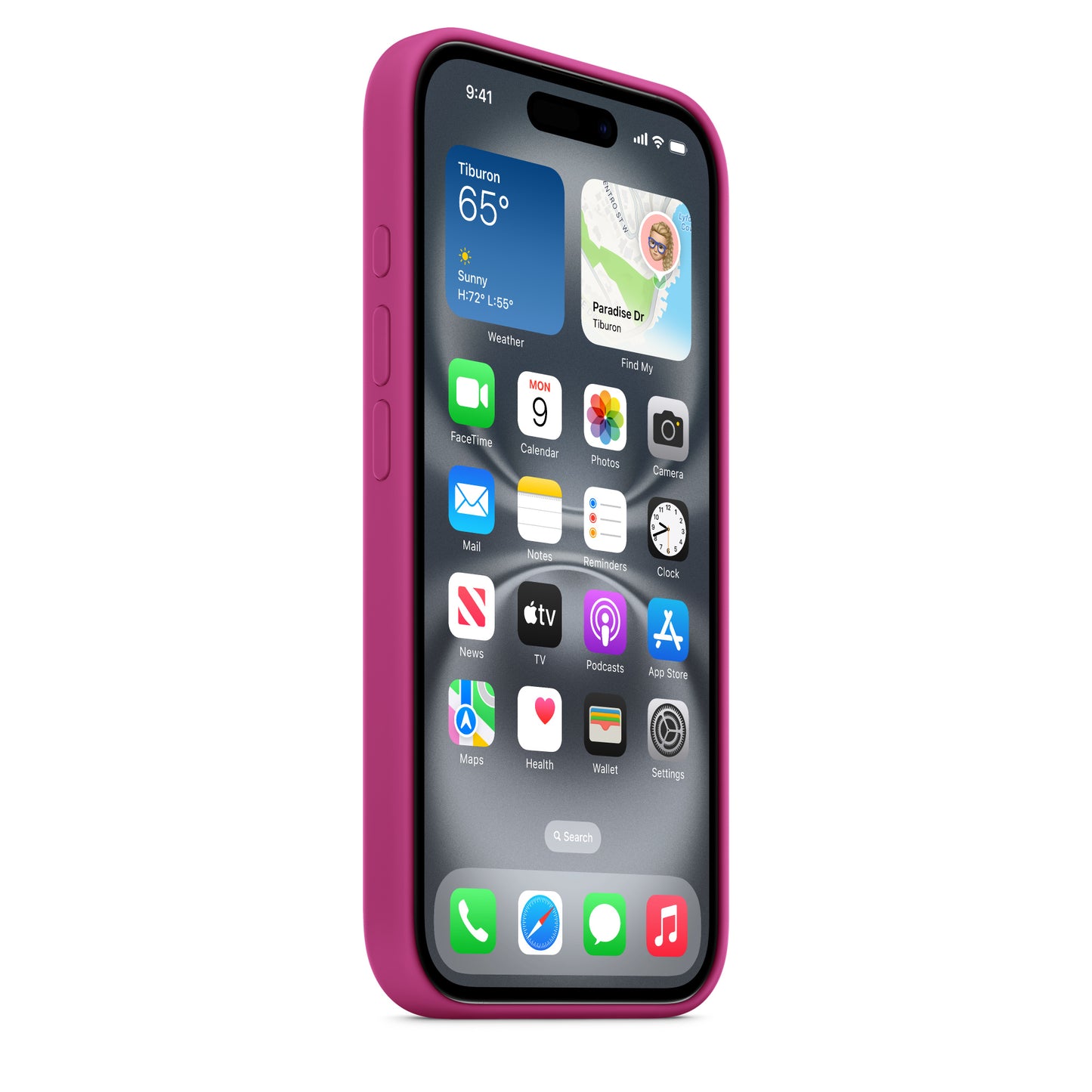 iPhone 16 Silicone Case with MagSafe - Fuchsia