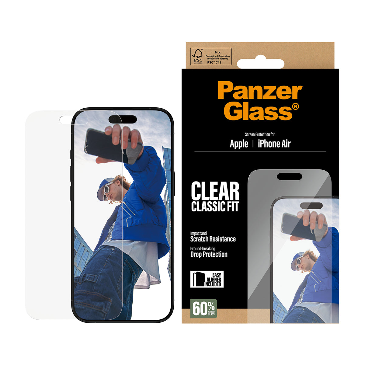 PanzerGlass Screen Protector Classic Fit - Transparant - Apple iPhone 17 Air