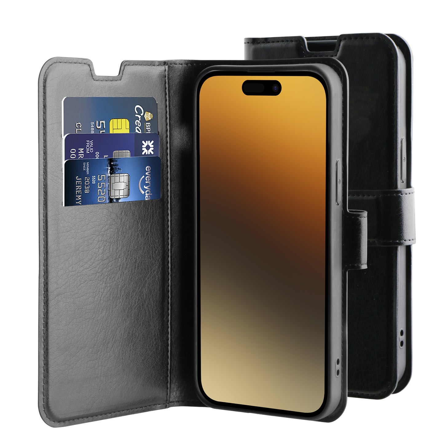 BeHello iPhone 15 Pro Max Gel Wallet Case ECO Black