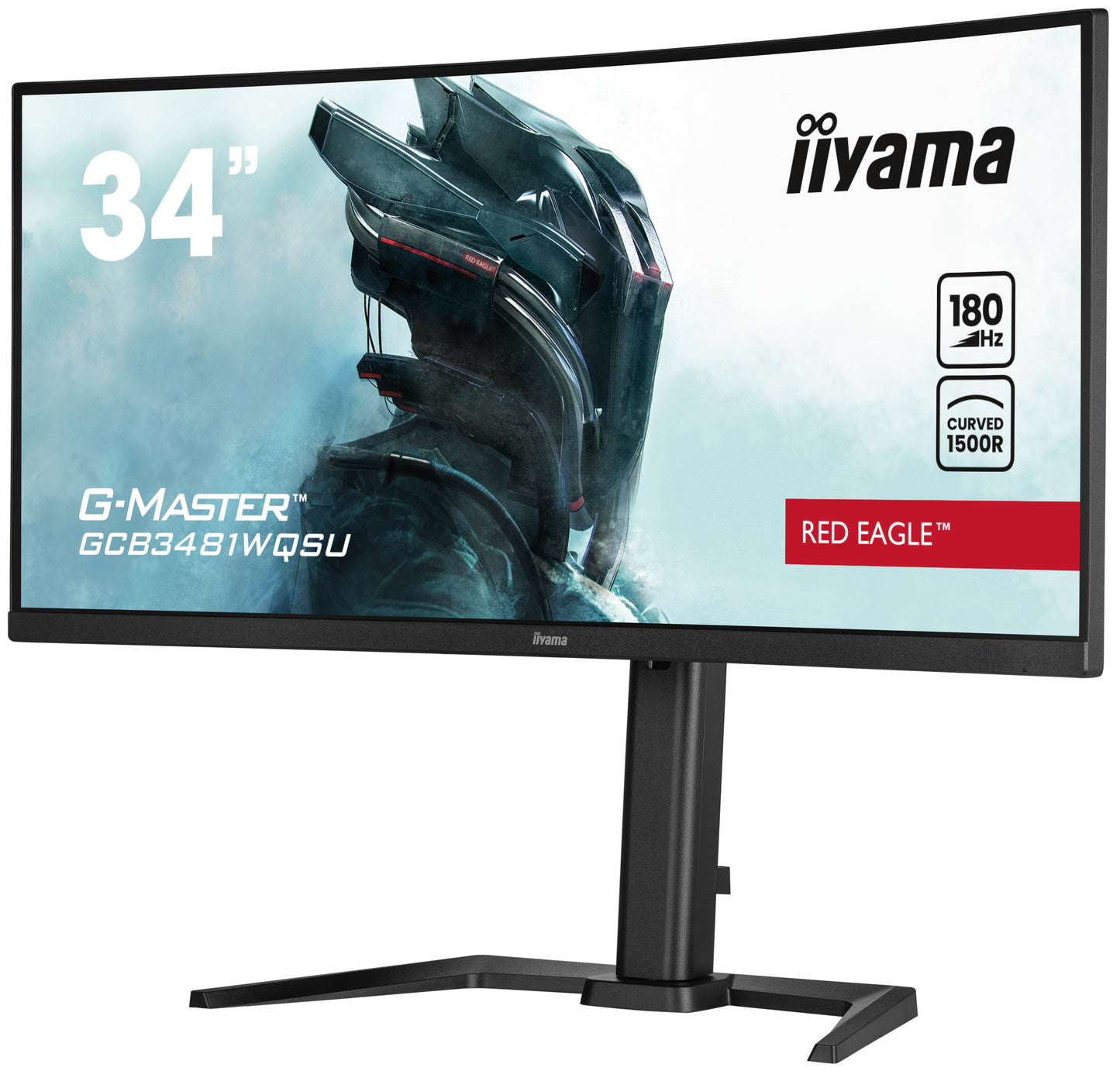IIYAMA GCB3481WQSU-B1 G-Master Red Eagle 34inch UW VA Curved 1500R UWQHD 180Hz 500cd/m2 0.3ms 2xHDMI 2xDP 4xUSB 3.2 HDR400 Speakers