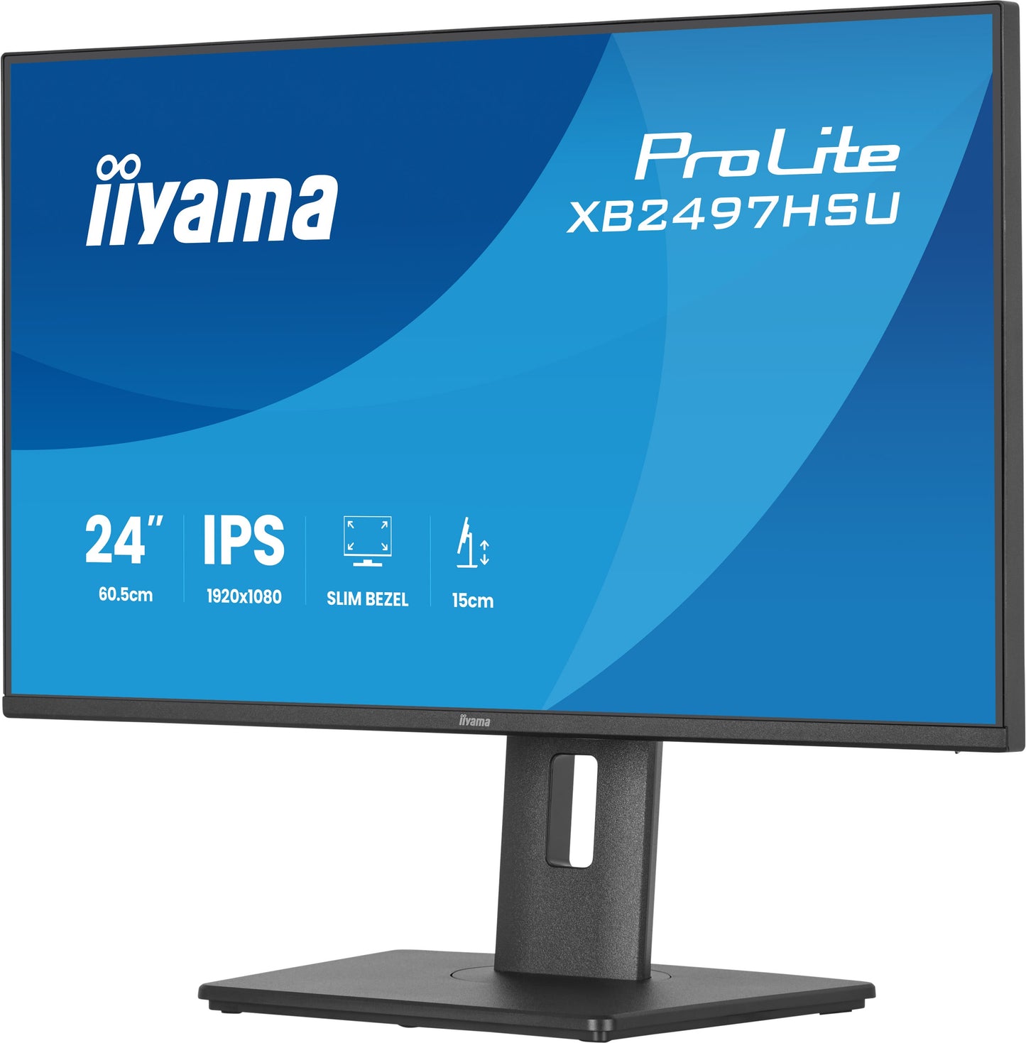 IIYAMA 24inch IPS-panel 1920x1080 120Hz EyeComfort 15cm Height Adj. Stand 350cd/m2 Speakers HDMI DisplayPort 1ms MPRT USB 2x
