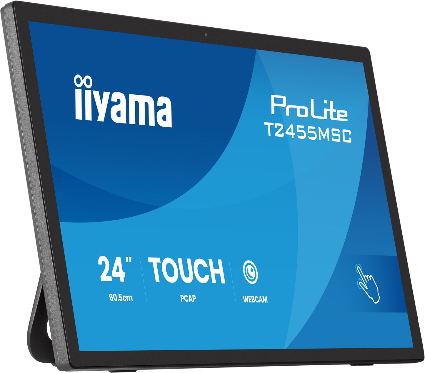Iiyama Prolite T2455MSC-B2 24WIDE LCD Touch Screen, 1920 x 1080, 120 Hz IPS panel, LED Bl., Flat Bezel Free Glass Front, Speakers, HDMI, Di