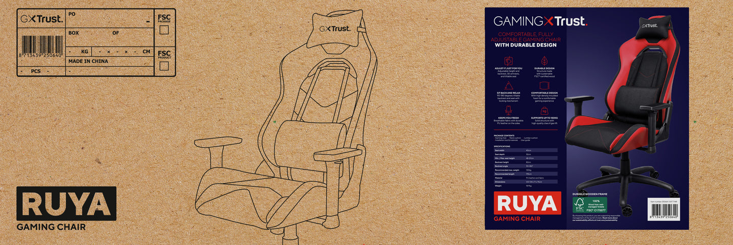 TRUST GXT714R RUYA GAMING CHAIR RED