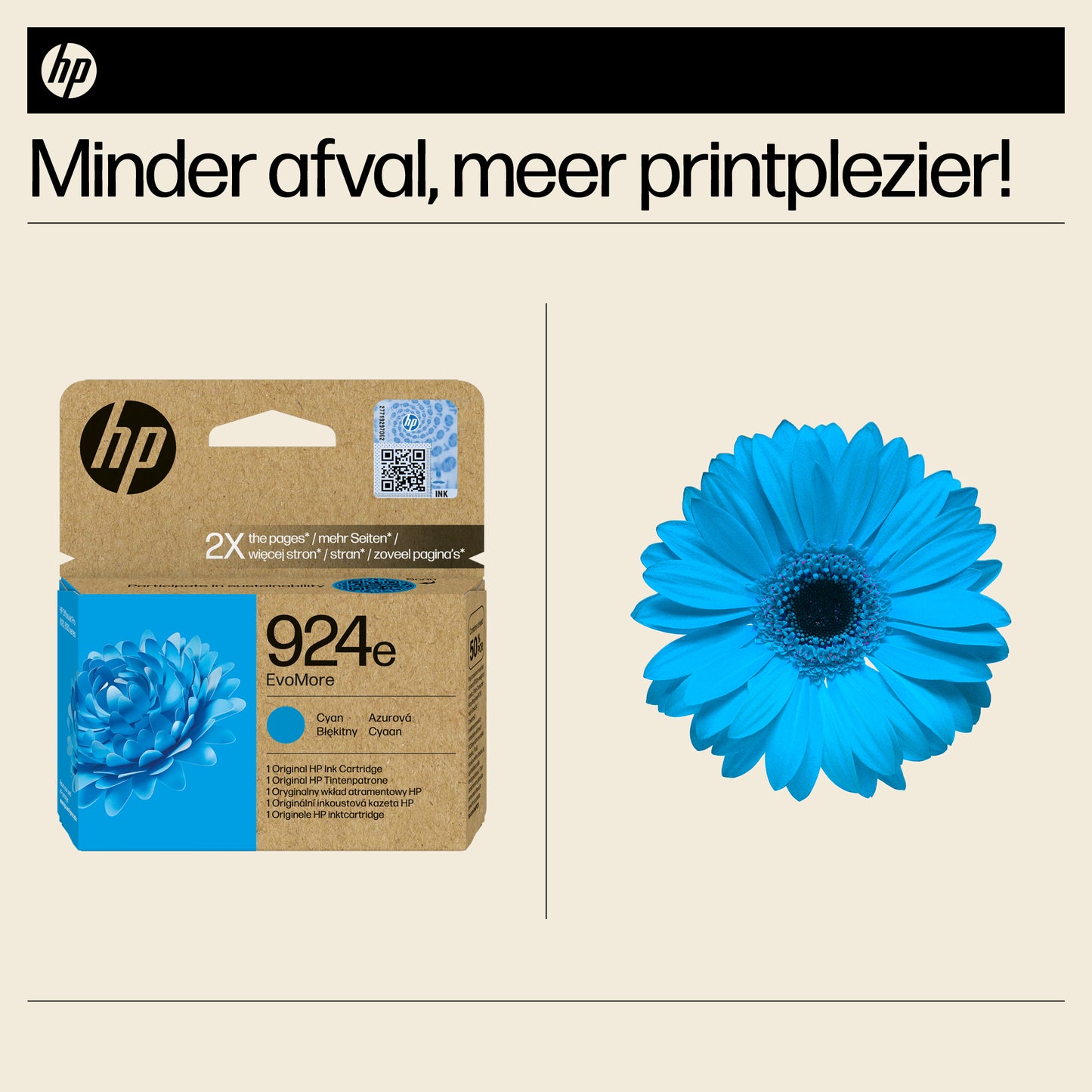 HP 924e EvoMore Cyan Original Ink Cartridge