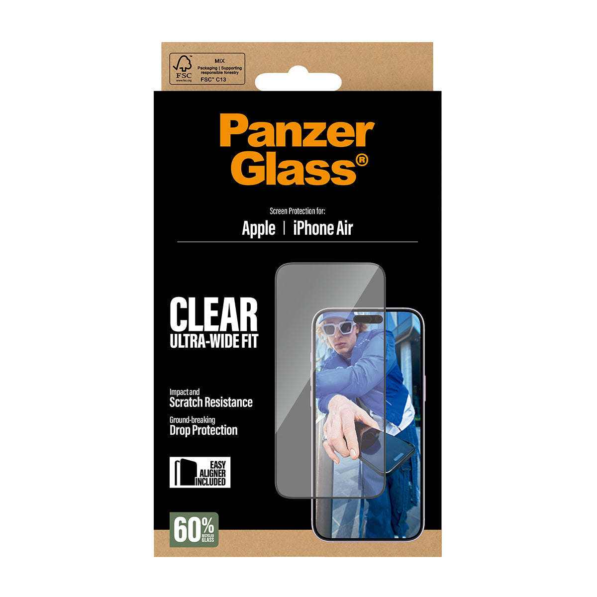 PanzerGlass Screen Protector Ultra-Wide Fit - Clear - voor iPhone 17 Air