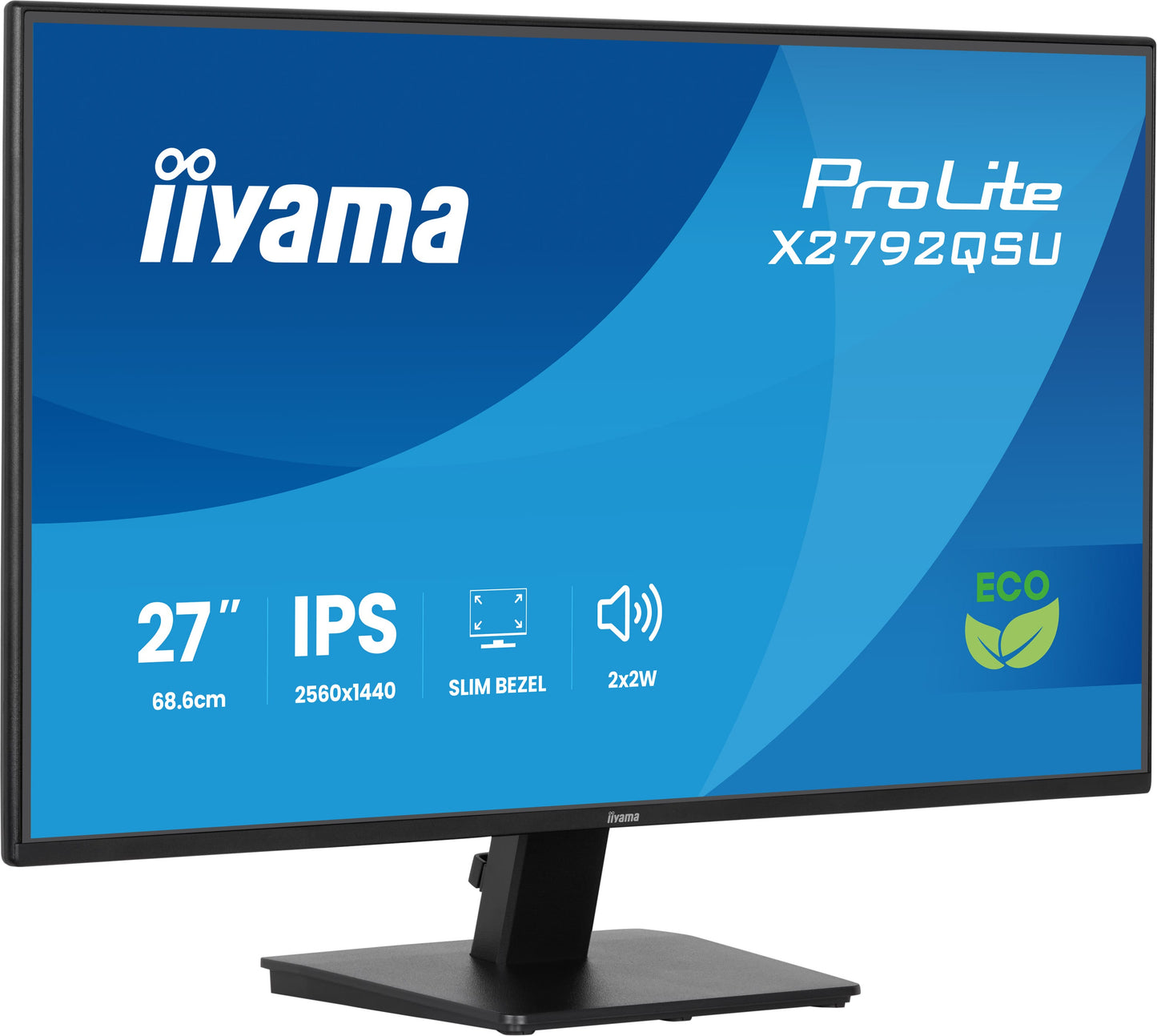 IIYAMA 27WIDE LCD, 2560 x 1440, 120 Hz IPS panel, LED Bl., Adaptive Sync, USB-Hub(2xOut v3.2), 350 cd/m², 1500:1 Static Contrast, 80.000.00