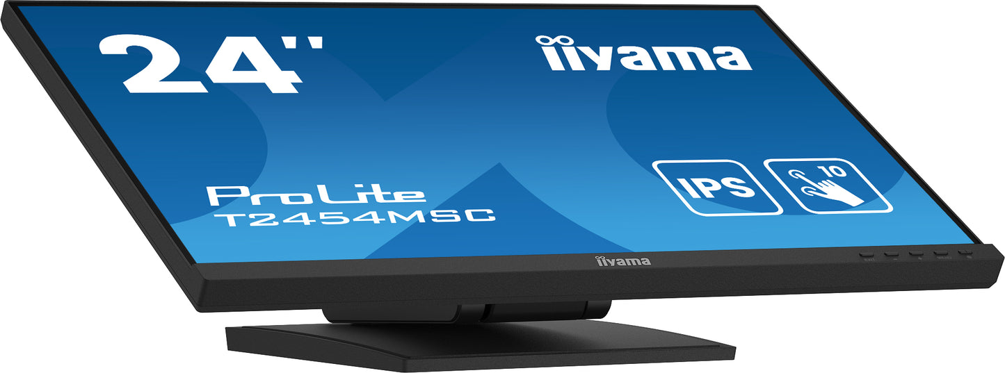 IIYAMA 24WIDE LCD Projective Capacitive 10-Points Touch Screen, 1920 x 1080, IPS panel, LED Bl., Speakers, DisplayPort, HDMI, Double hinge