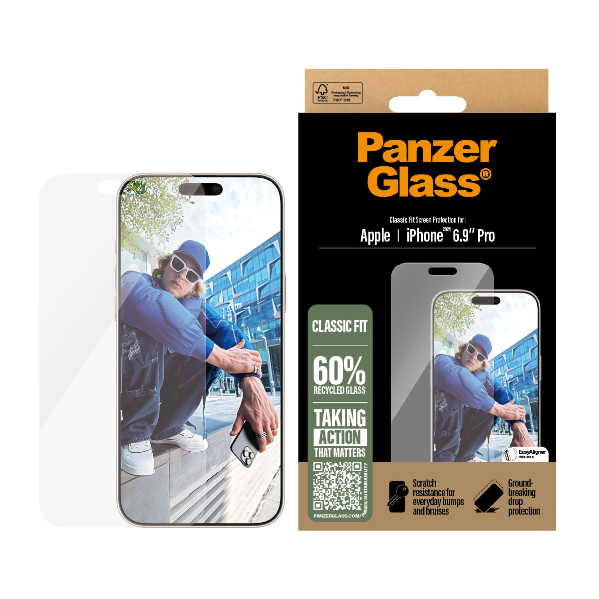 PG Scrn iPhone 16P 6.9Inch Classic Fit 2876