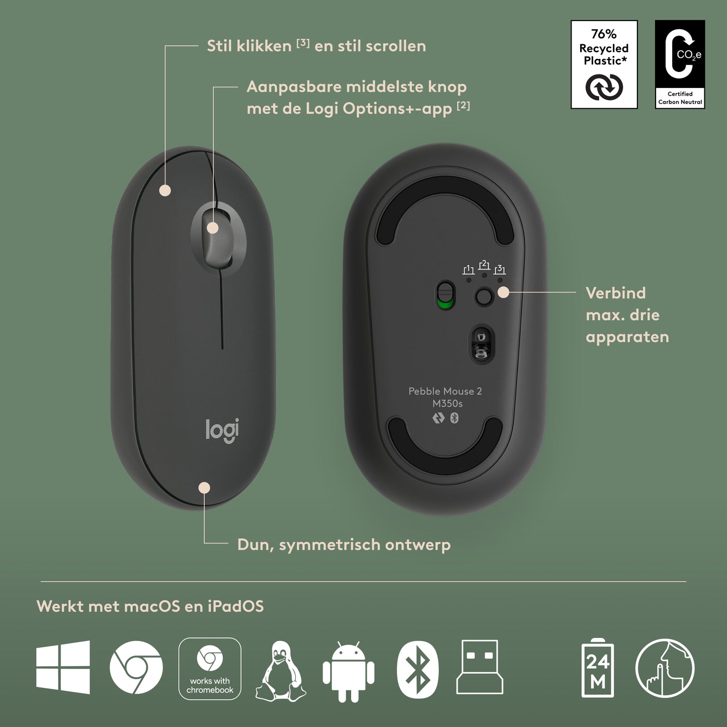 Logitech Pebble 2 Combo - Graphite