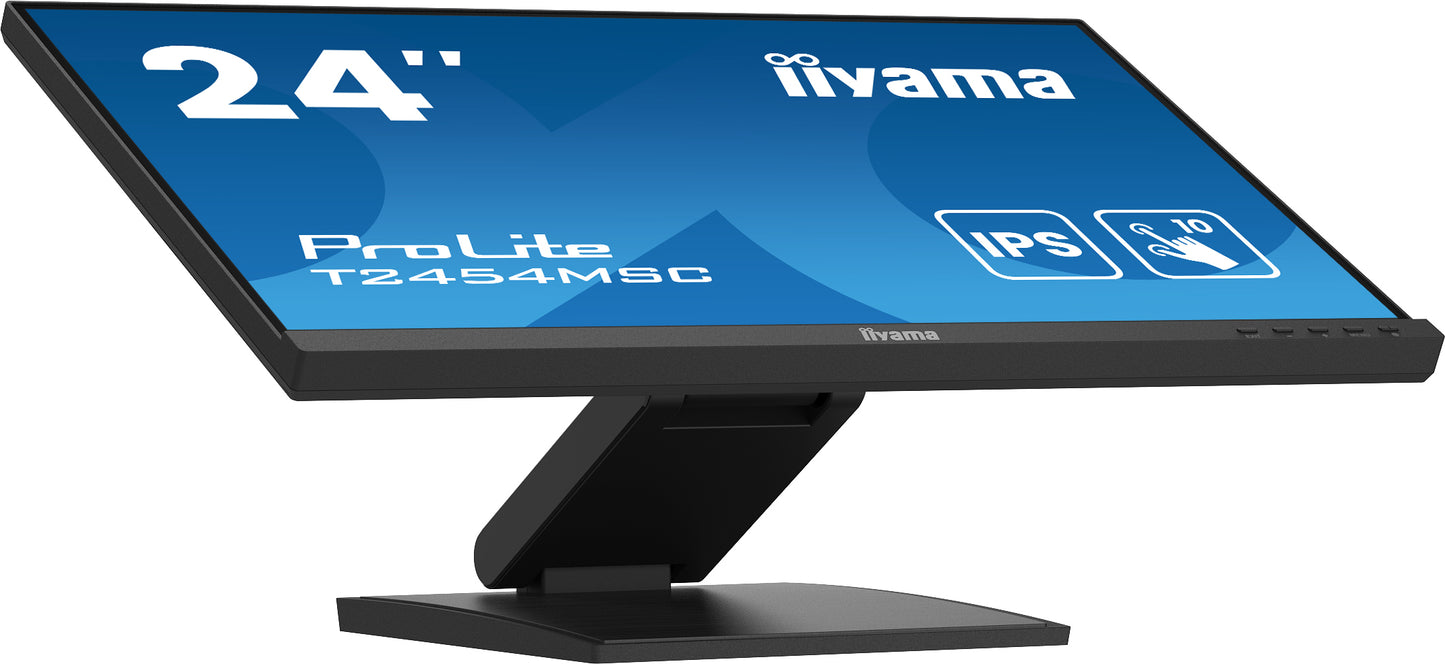 IIYAMA 24WIDE LCD Projective Capacitive 10-Points Touch Screen, 1920 x 1080, IPS panel, LED Bl., Speakers, DisplayPort, HDMI, Double hinge