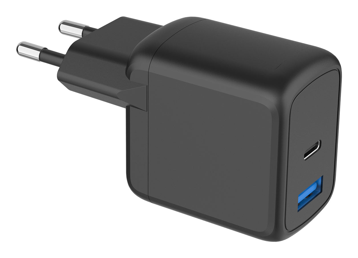 BeHello Charger USB-C GAN 25W USB-A Blck