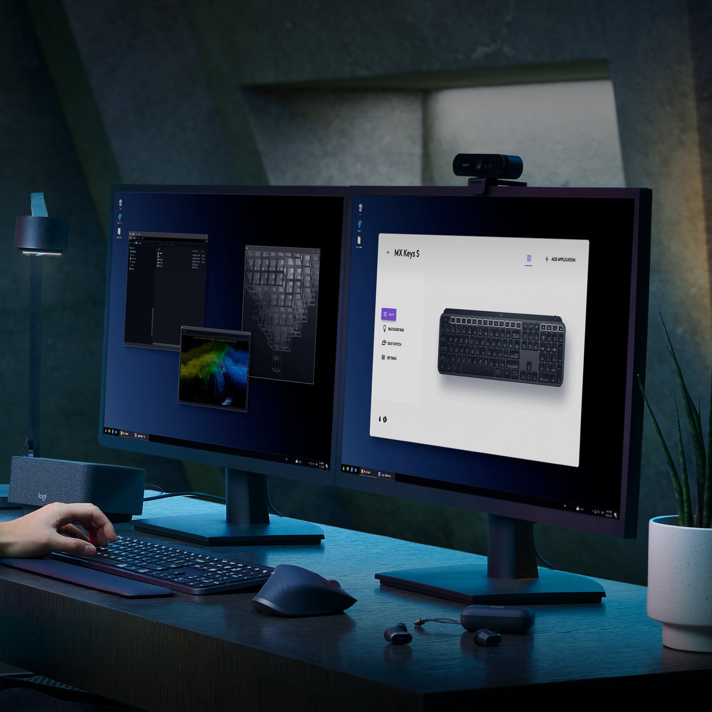 Logitech MX Keys S draadloos toetsenbord, BE Azerty, verlicht, Bluetooth, USB C oplaadbaar, voor Windows PC, Linux, Chrome, Mac
