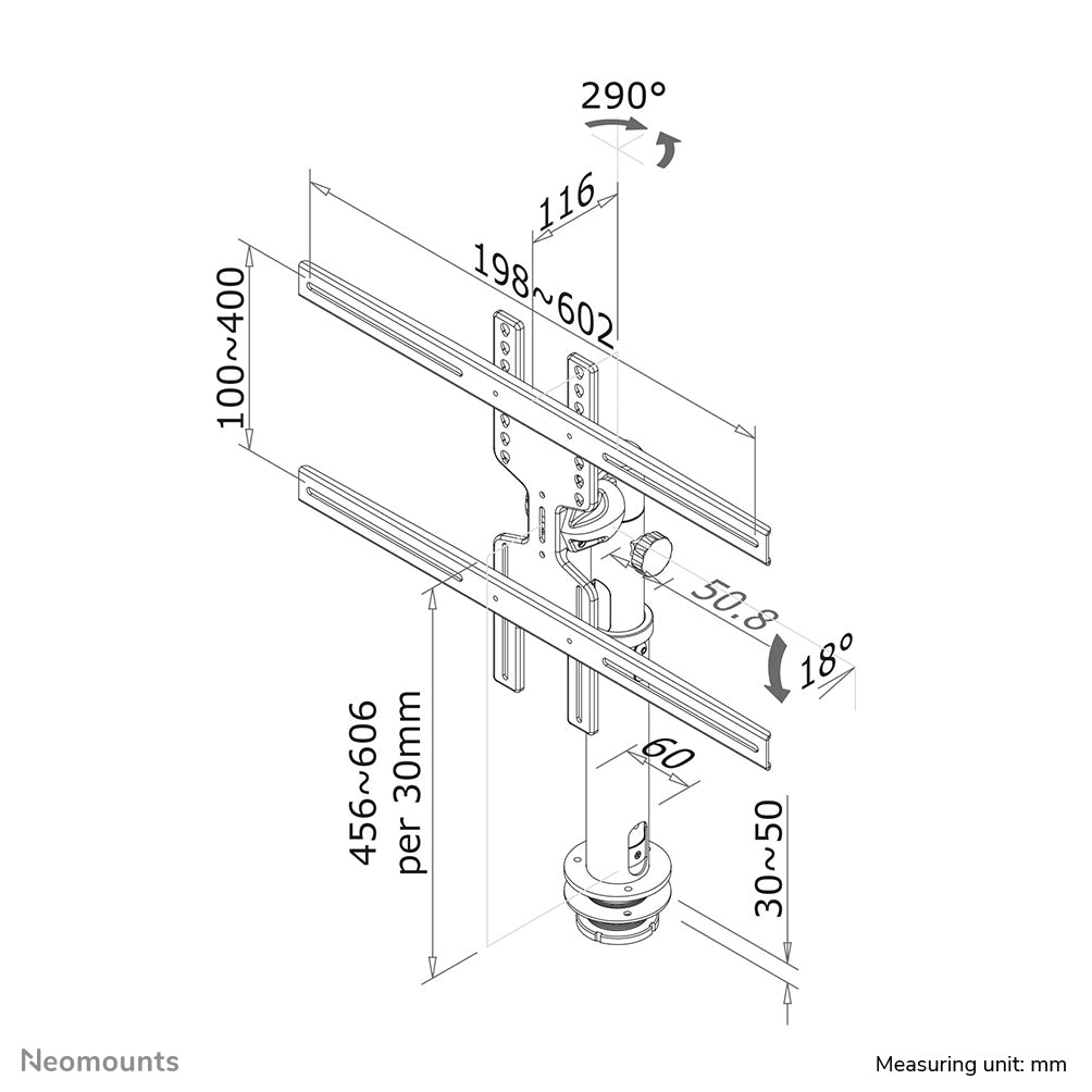 Flat Screen Desk Mount (grommet)
