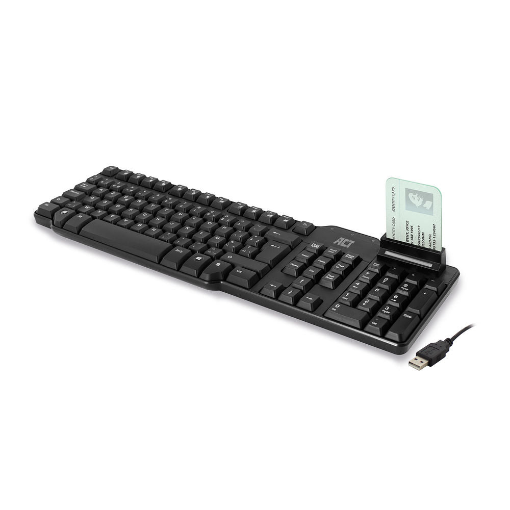 ACT Keyboard Belgium lay-out USB Smart Card ID Reader