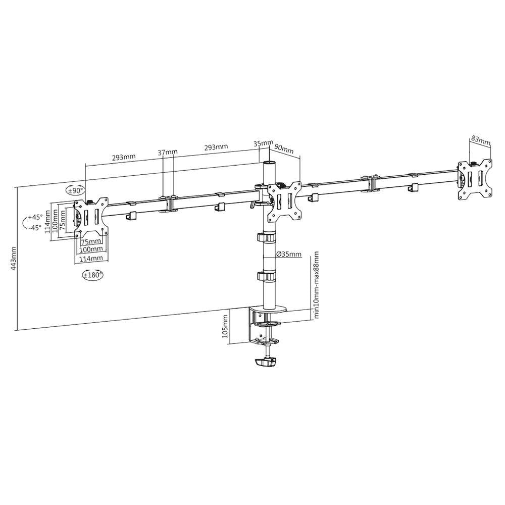 ACT Monitor desk mount stand 3 Screens