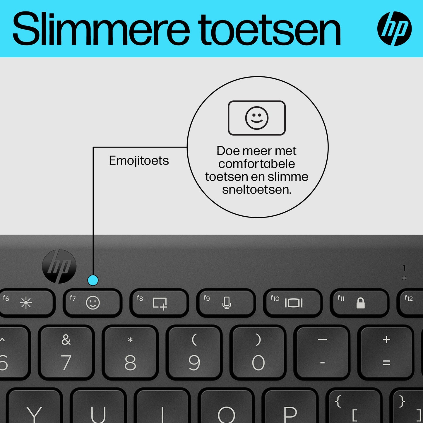 HP 350 Black Compact Multi-Device Keyboard BEL