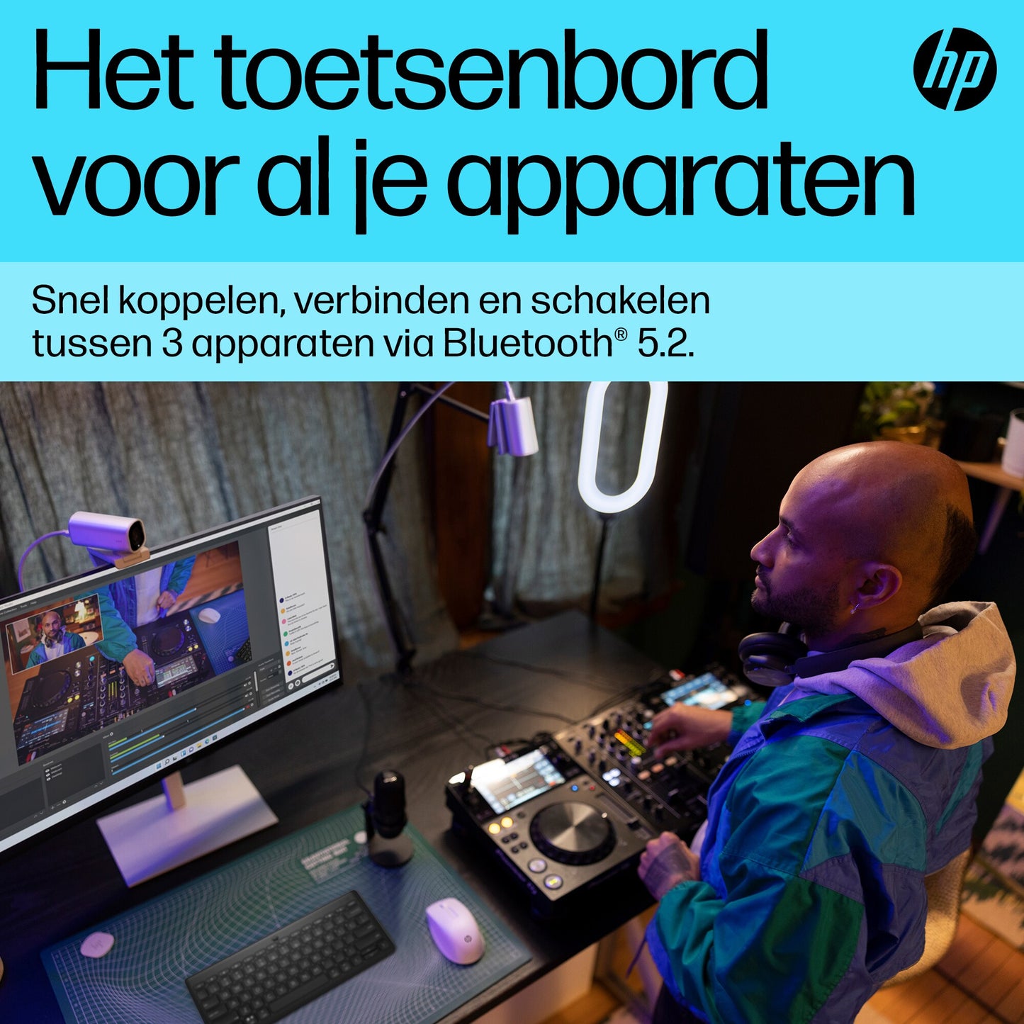 HP 350 Black Compact Multi-Device Keyboard BEL
