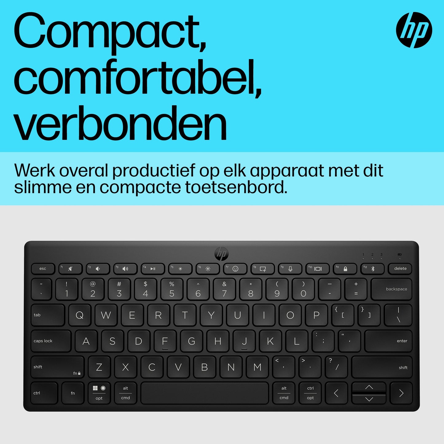 HP 350 Black Compact Multi-Device Keyboard BEL