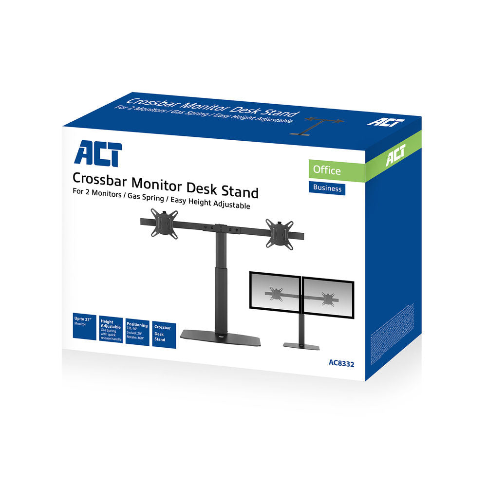 ACT Monitor desk stand gas spring crossbar 2 Screens