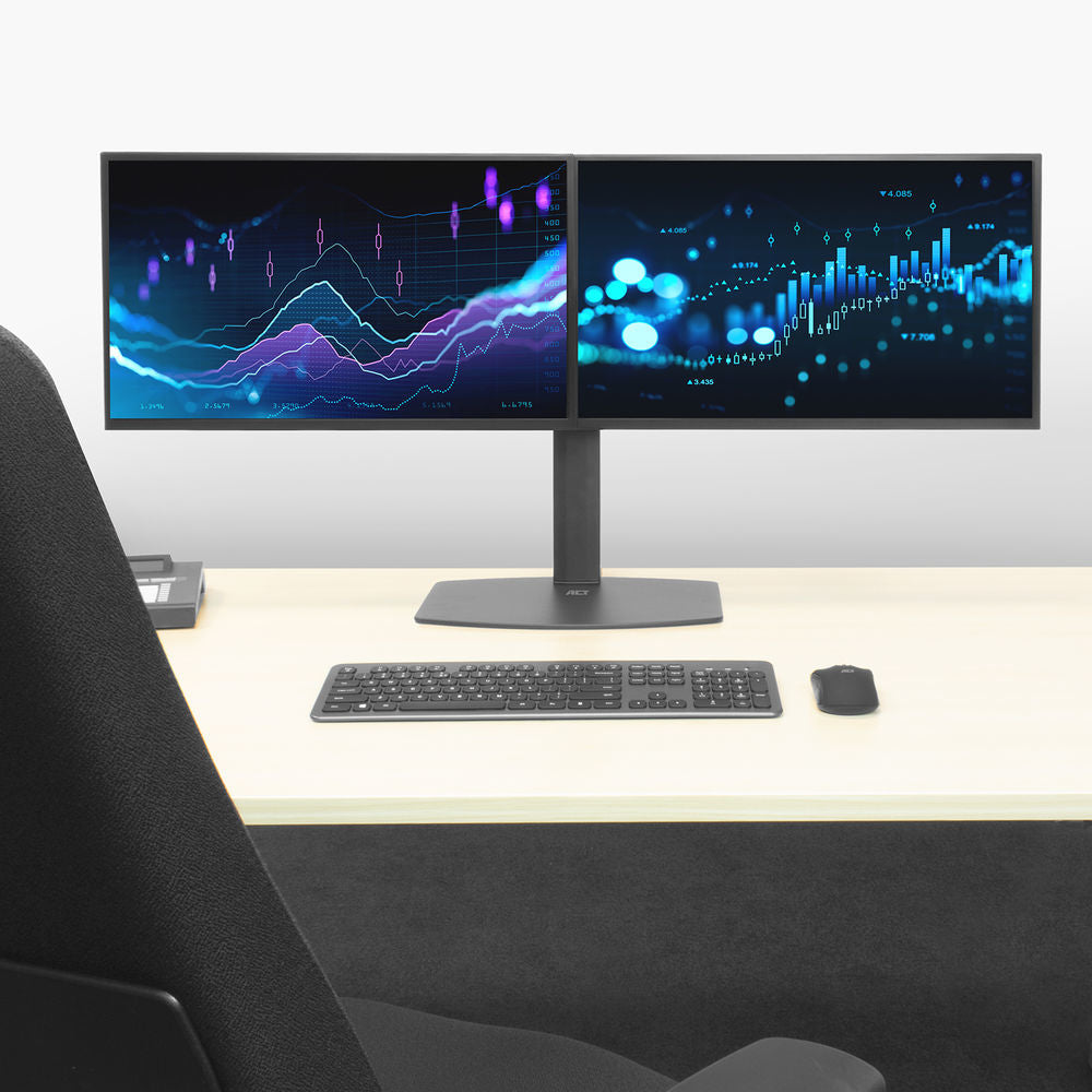 ACT Monitor desk stand gas spring crossbar 2 Screens
