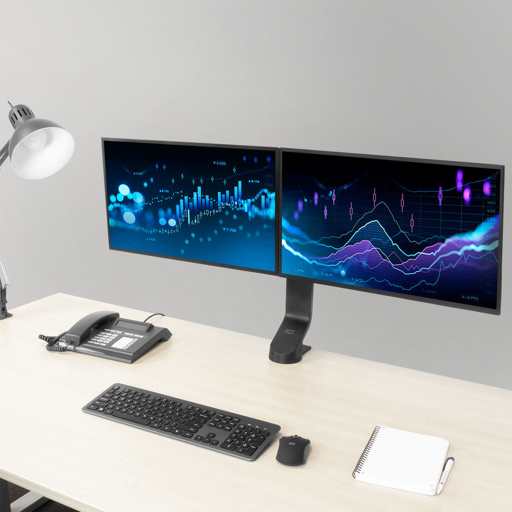 ACT Monitor desk mount stand crossbar 2 Screens, easy height adjust