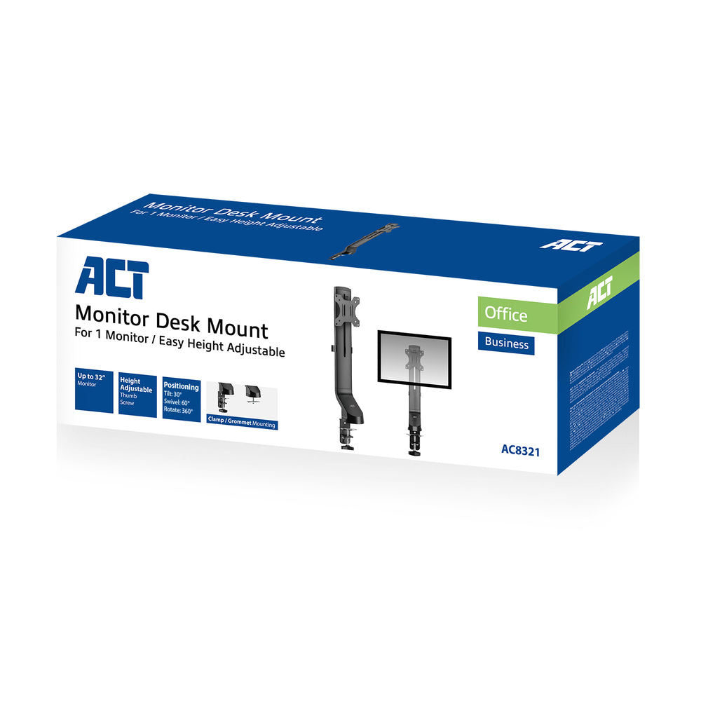 ACT Monitor desk mount stand 1 Screen, easy height adjust