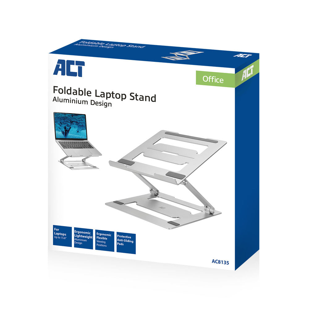 ACT Laptop stand foldable, aluminium