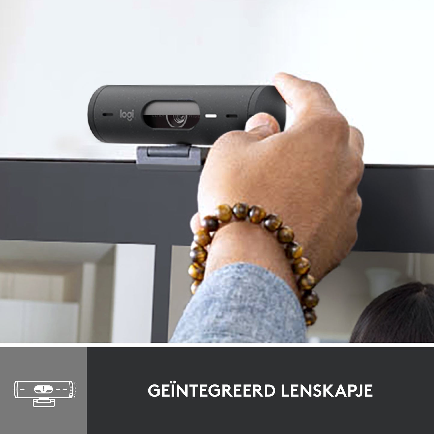 Logitech Brio 500 Full HD Webcam met auto light correction, auto-framing, Show Mode, Ruisonderdrukking, Privacy cover, Microsoft Teams/Googl