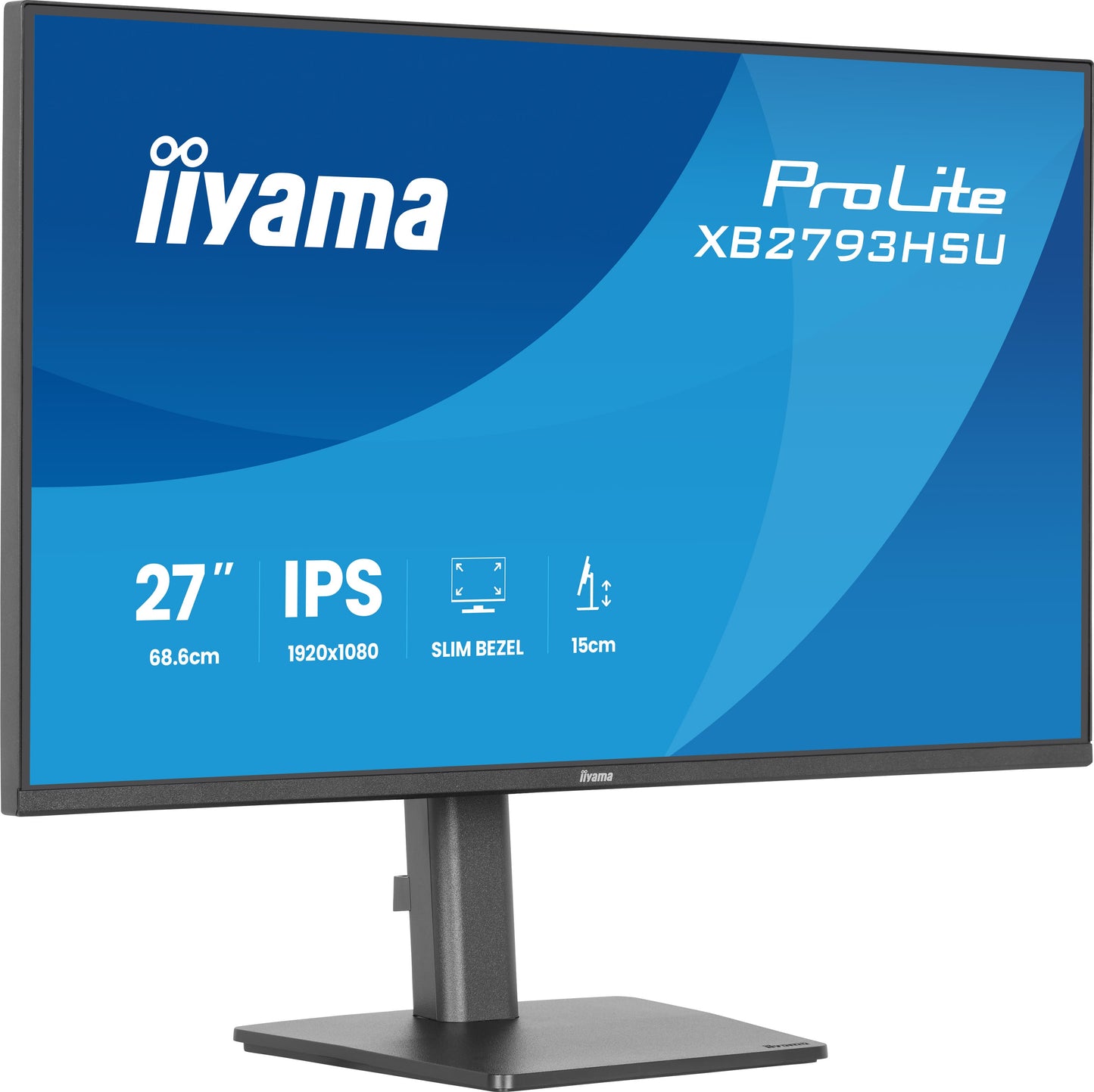 IIYAMA XB2793HSU-B1 27inch IPS FHD 120Hz 350cd/m2 1ms 1500:1 HDMI DP Speakers 2xUSB 2.0 Speakers 15cm Height Adj.