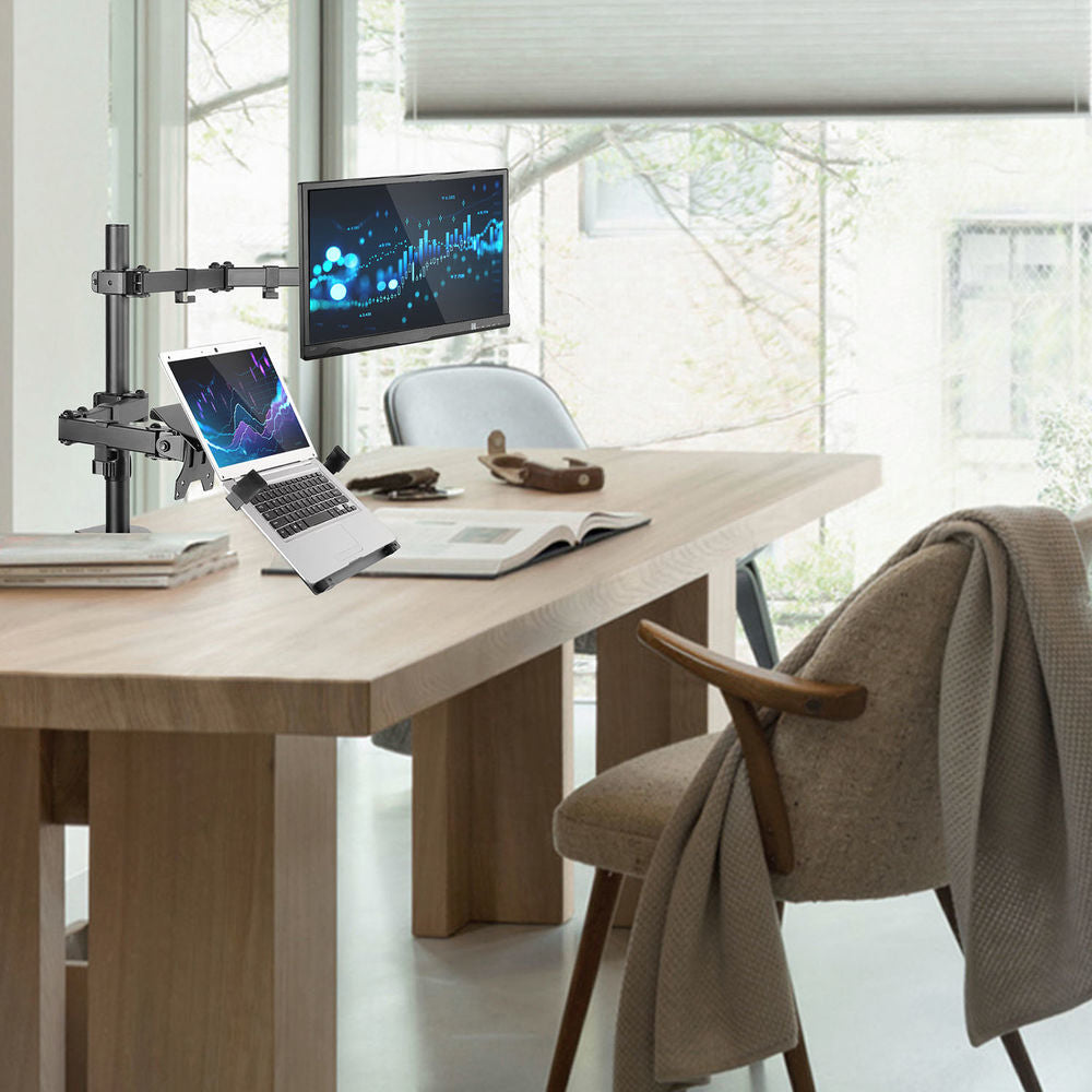 ACT Monitorarm met laptophouder, 1 scherm