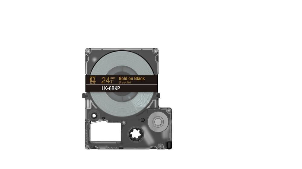 Epson Metallic Black/Gold 24mm LK-6BKP C53S672096