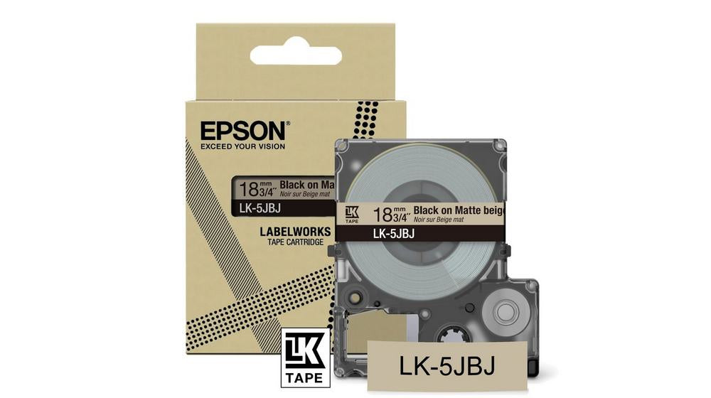 Epson Matte Beige/Black 18mm LK-5JBJ C53S672091