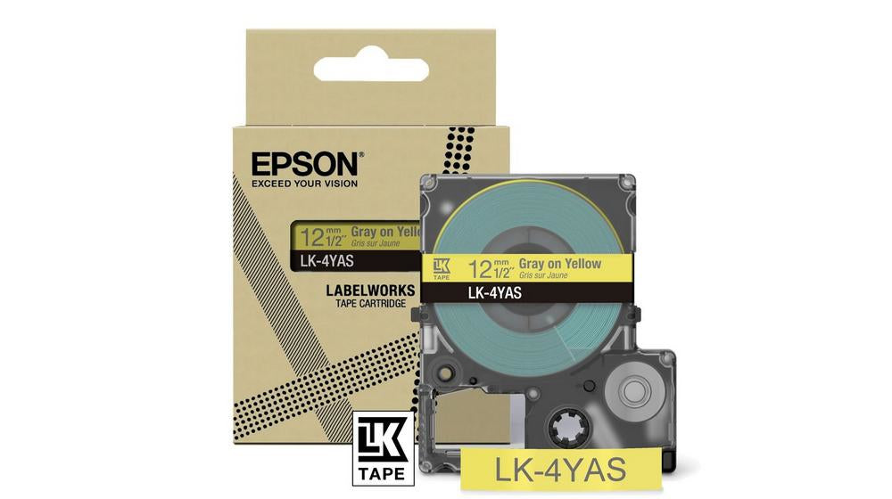 Epson Soft Yellow/Gray 12mm LK-4YAS C53S672104
