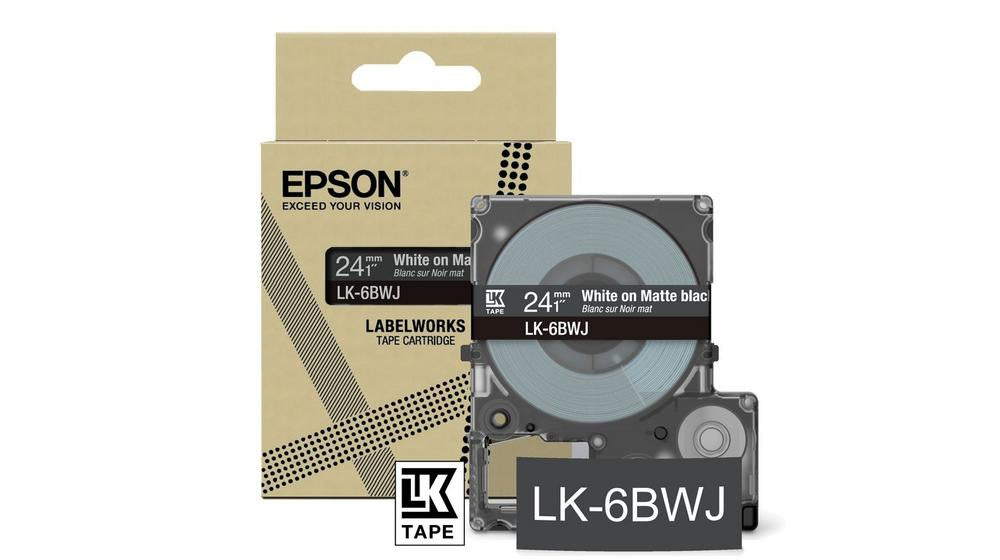 Epson Matte Black/White 24mm LK-6BWJ C53S672084
