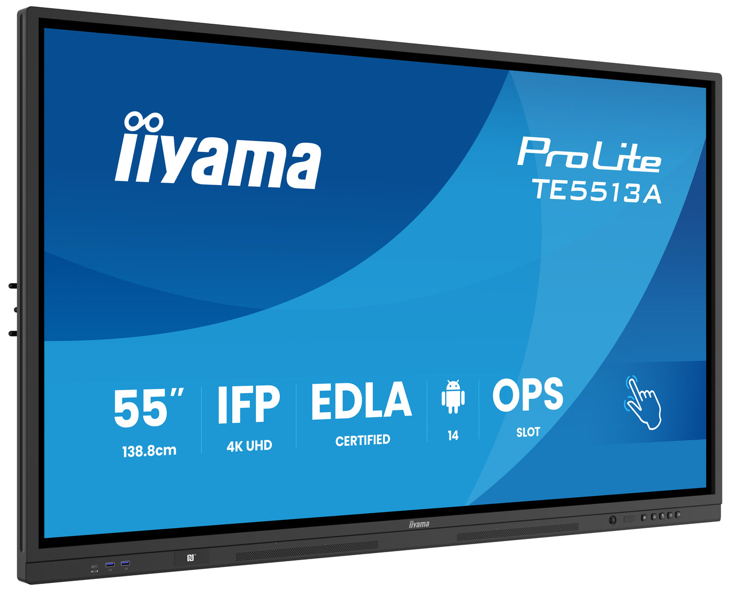 IIYAMA TE5513A-B2AG 55inch iiWare21E EDLA -Google-GMS-apps Android 14 16 summer 2026 Octa-core SOC 8/128GB 40-Points PureTouch IR+
