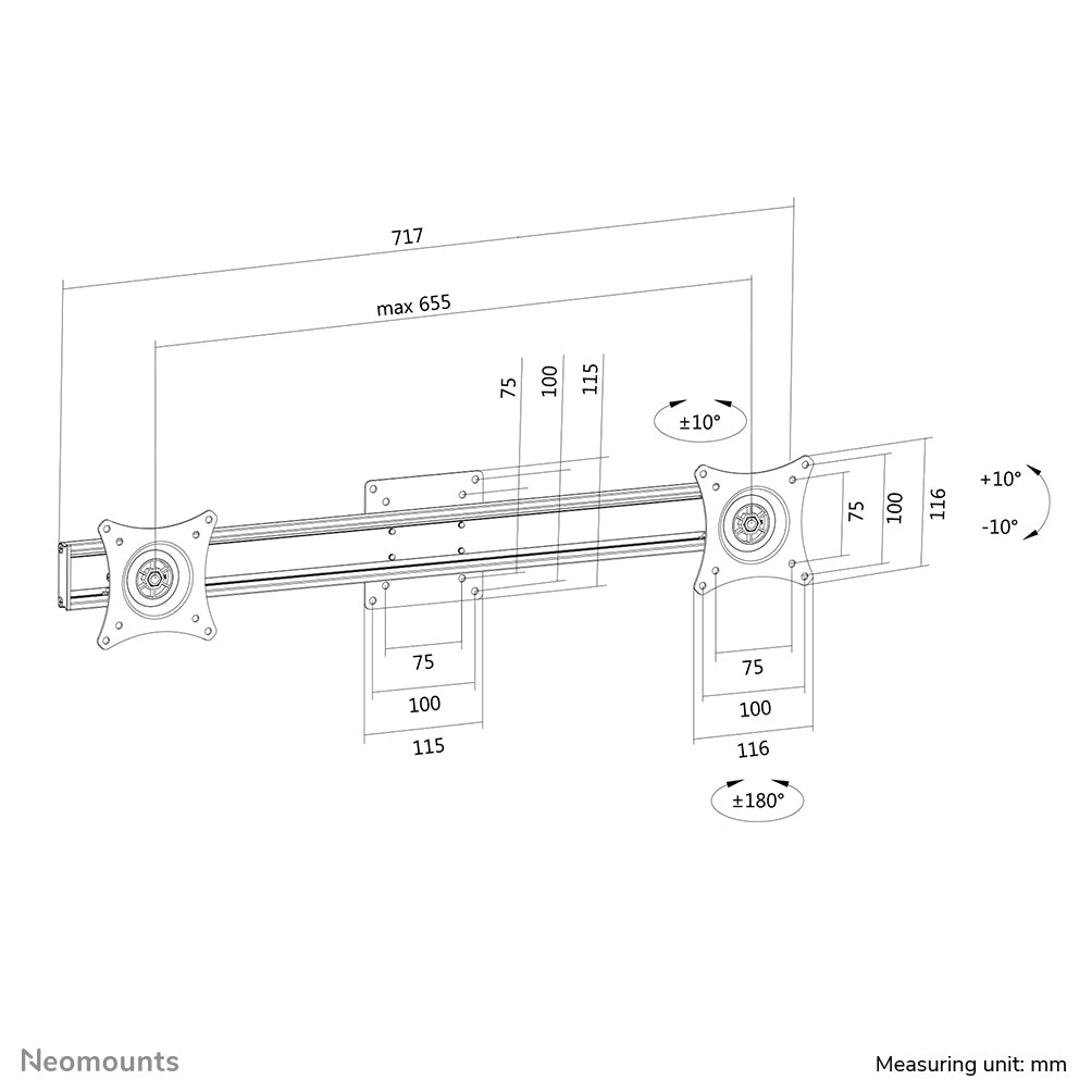Flat Screen Cross bar (to make a single mount dual screen)