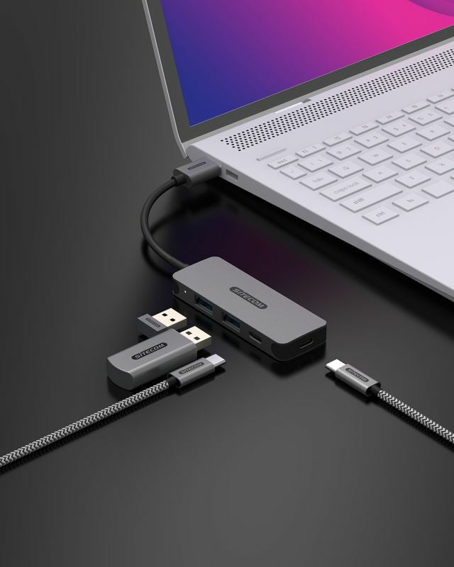 USB-A to 2x USB-A + 2x USB-C Hub
